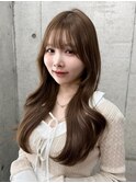 オリーブグレー／韓国風巻/レイヤーカット/マロンベージュ／立川