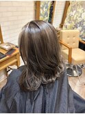 白髪ぼかしハイライト×グレージュ