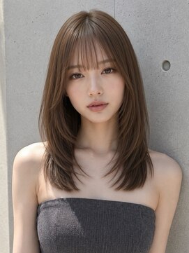 ユーフォリア 渋谷グランデ(Euphoria SHIBUYA GRANDE) ヘーゼルベージュミディアムレイヤー前髪カット