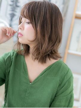 モッズヘア 越谷(mod's hair) *mod's越谷*外ハネx斜めバング*アシンメトリーくびれセミディct2