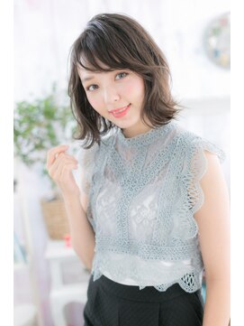 ミック 日暮里店(miq) ツヤ感チャコールグレーセミウェットシースルーバングa1