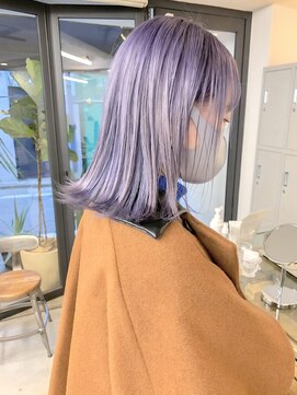 シェーン 仙台駅広瀬通店(schon) 【schon】ラベンダー×ミルクティー×前髪×イヤリングカラー