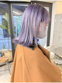 【schon】ラベンダー×ミルクティー×前髪×イヤリングカラー