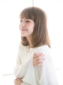 濡れ髪　切りっぱなし　オリーブカラー　セミウェットウェーブ