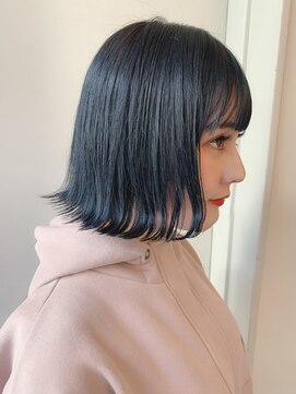 リルミー(Lilme) 【ブリーチ1回】ネイビーブルー+外ハネボブ *Lilme*