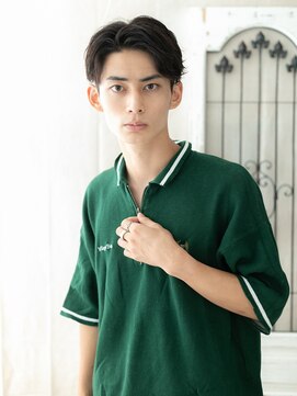 ダンディ館アダム 戸頭店 ナチュラルツーブロック七三分け好感度ヘアA