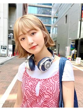 アフロートリノ(AFLOAT Leino) 【修】20代30代40代◎透明感カラー×韓国切りぱなしボブ