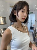 褒められヘア憧れ韓国ボブタンバルモリ切りっぱなしタッセルボブ