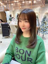 ロンド エスポワール 錦糸町(Lond espoir)&nbsp;黒髪レイヤーロンググレーベージュ前髪パーマ【韓国ヘア鈴木颯】