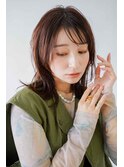 くびレイヤーエモージュ前髪モテベージュレイヤーミディ/吉祥寺