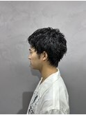ダークアッシュ/アッシュブラック/カルマパーマ/ベリーショート