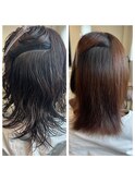 髪質改善ストレート、ボリュームダウンストレート