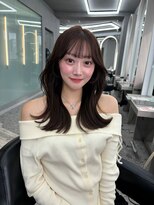 ボタン ハカタ(VOTAN hakata)&nbsp;博多/韓国ヘア/前髪顔周りカット/ブラウンカラー/ミディアムヘア