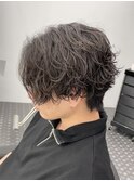 波巻きパーマセンターパート　