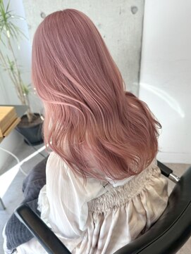 サンクマーケット 渋谷(cinq MARKET) 渋谷ブリーチカラーミディアムレイヤーピンクページュ30代40代