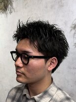 ハーシーバイアポロ 相模大野(HERSHE by apollo)&nbsp;MEN’S HAIR/ブルーブラック/フェザーパーマ/ハイライト