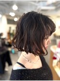 切りっぱなしボブパーマ