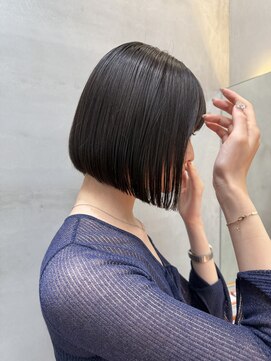 ロンドポレール 北千住(Lond polaire) ミニボブレイヤー/レイヤーカット/ダークアッシュ/顔周り