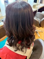 ヴァンカウンシル 清須店(VANCOUNCIL)&nbsp;巻き髪風パーマスタイル ピンクブラウン 白髪ボカシ