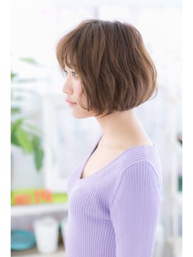 ミック ヘアアンドビューティー 大山店(miq  Hair&Beauty) Aラインシルエット♪ラベージュ耳かけくせ毛風エアリーボブb