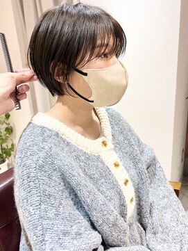 ラミエ バイ メルト 吉祥寺(lamie by melt) *滝田*小顔顔まわりショート20代30代40代アッシュグレージュボブ