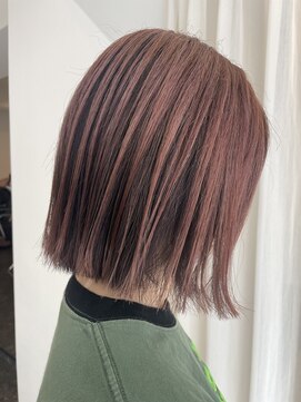 オレンジ 十三店(ORANGE) 切りっぱなしボブ×アンブレラカラー