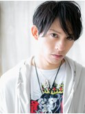 好感度抜群！長めバングネイビーブラック束感カットX北浦和