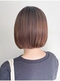 ショートボブ大人ショートヘアワンカラーブリーチなしカラー横浜