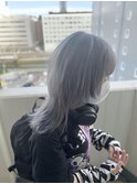 グレージュカラー/ケアブリーチ/ブリーチ/ウルフカット