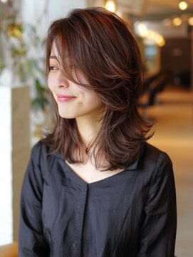 アルトリスト(Altruist Aging×HAIR&SPA) ★ダークアッシュ大人ガーリーボブ着物ミディアムレイヤーカット