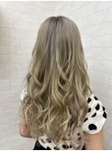 【iikanji hair】ロング×ミルクティベージュ×ハイライトピンク