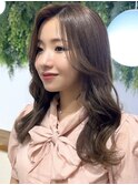 ◎美髪カールシアーカラーピンクブラウンロングセミディ