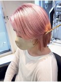 ハイトーンピンク/ショート
