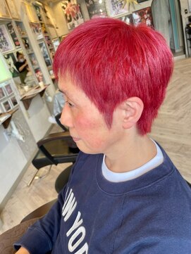 ヘア メイク ココ(hair make coco) ベリーショート×レッド