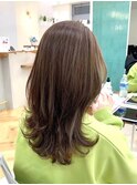 本厚木◎レイヤーカット韓国風巻きロングくすみベージュ髪質改善