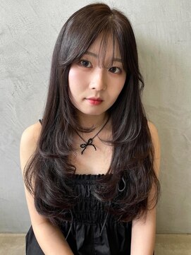 グリーン(green) レイヤーカット×ダークグレージュ chisato