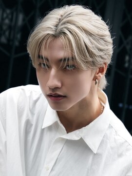 サンクマーケット 渋谷(cinq MARKET) 韓国風メンズミルクティーベージュダブルカラーハイトーンカラー