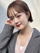 ラミエバイメルト 下北沢(lamie by melt)&nbsp;ピンクミルクティーベージュダブルカラー顔周り小顔ボブ前髪人気