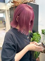 ラック 表参道(LUCK)&nbsp;ラズベリーピンク/ハイトーンボブ/大人ガーリー/似合わせボブ