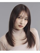 ヘアーエボリューション 小顔レイヤー×透明感ミルクティーベージュのこなれ美シルエット
