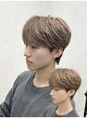 メンズ韓国ヘア メンズブリーチ カルマパーマ ニュアンスパーマ