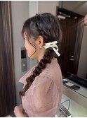 【天神/天神西通り/ヘアセット/サイドあみおろしヘア】