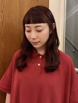 テテ ニコ(tete nico)&nbsp;【大前晴奈】ボルドーカラー×オン眉ハイトーンカラー