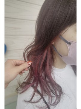 ヘアーアスクアドア(hair ask Adore) デザインカラー(インナーピンク)