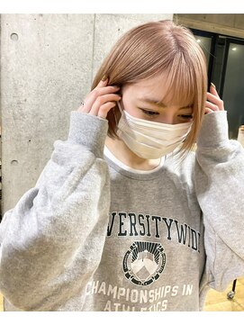 ツキ 横浜店(tuki) ミルクティーベージュダブルカラーケアブリーチインナーカラー