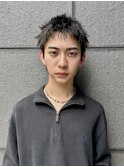 スパイキーショート/刈り上げなし/ニュアンスパーマ/眉毛サロン