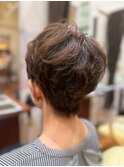 30代40代50代大人キレイ美シルエットウェーブショート白髪ぼかし