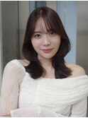 16538黒髪レイヤーヘンリーボブバーガンディ韓国ハッシュカット