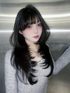 マウルルナ(MAEUL luna) 小顔へア 顔まわり 黒髪オリーブグレーココアベ ージュ