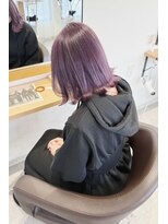 チェレ ブラン 堺東店(Chere brun) ダブルカラー×パープルピンクカラー×外ハネボブ×艶カラー